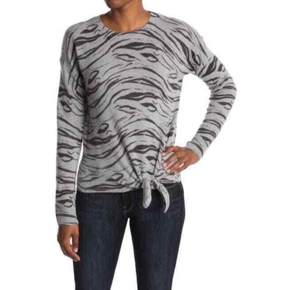 360 Cashmere Tie Front Pullover Cashmere Sweater - Picture 2 of 6